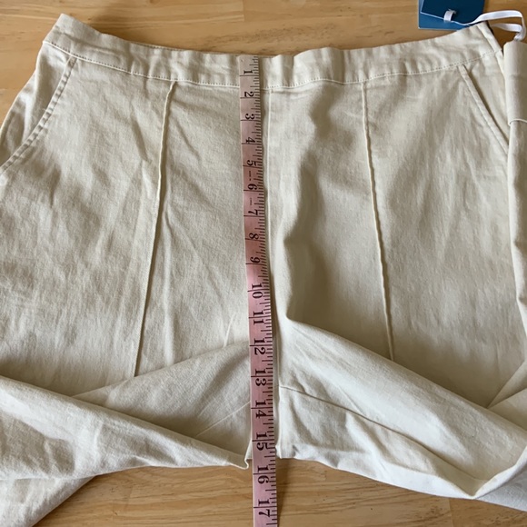 NWT Rachel Comey Cream High-Rise Cuff Straight Leg Cropped Pants - Picture 11 of 16